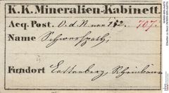 Etiketten zu Baryt (NHMW-MIN-As879)